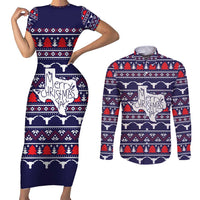 Merry Christmas Y'all Couples Matching Short Sleeve Bodycon Dress and Long Sleeve Button Shirt Xmas Holiday Patterns - Wonder Print Shop
