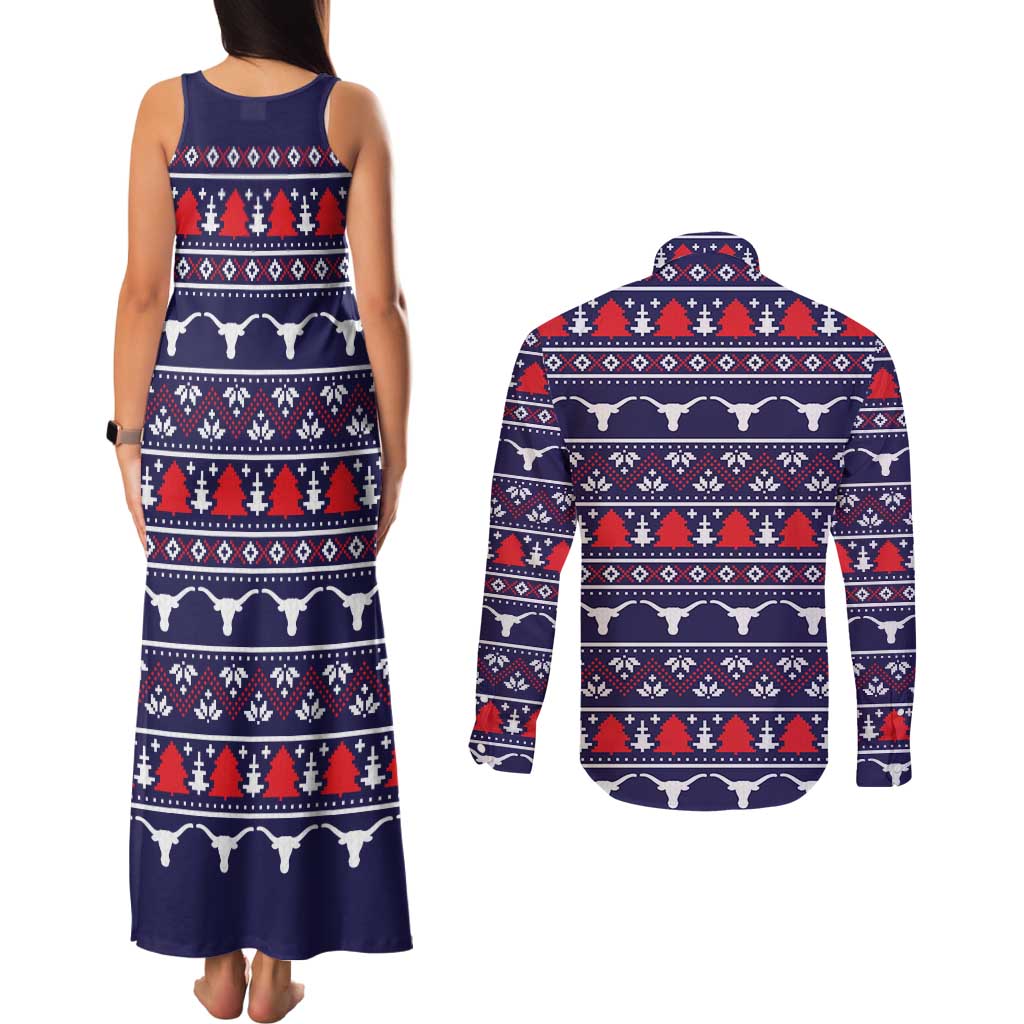 Merry Christmas Y'all Couples Matching Tank Maxi Dress and Long Sleeve Button Shirt Xmas Holiday Patterns - Wonder Print Shop