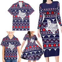 Merry Christmas Y'all Family Matching Long Sleeve Bodycon Dress and Hawaiian Shirt Xmas Holiday Patterns - Wonder Print Shop