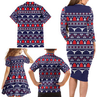 Merry Christmas Y'all Family Matching Long Sleeve Bodycon Dress and Hawaiian Shirt Xmas Holiday Patterns - Wonder Print Shop