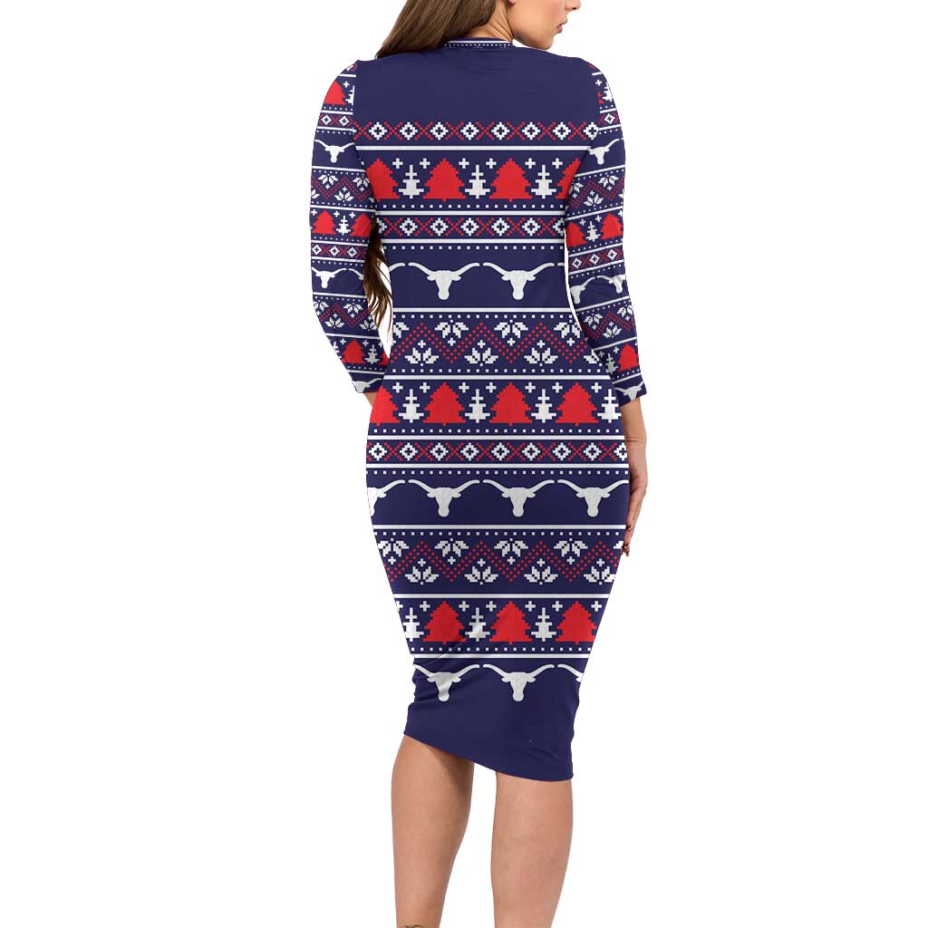 Merry Christmas Y'all Family Matching Long Sleeve Bodycon Dress and Hawaiian Shirt Xmas Holiday Patterns - Wonder Print Shop