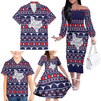 Merry Christmas Y'all Family Matching Off The Shoulder Long Sleeve Dress and Hawaiian Shirt Xmas Holiday Patterns - Wonder Print Shop