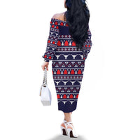 Merry Christmas Y'all Family Matching Off The Shoulder Long Sleeve Dress and Hawaiian Shirt Xmas Holiday Patterns - Wonder Print Shop