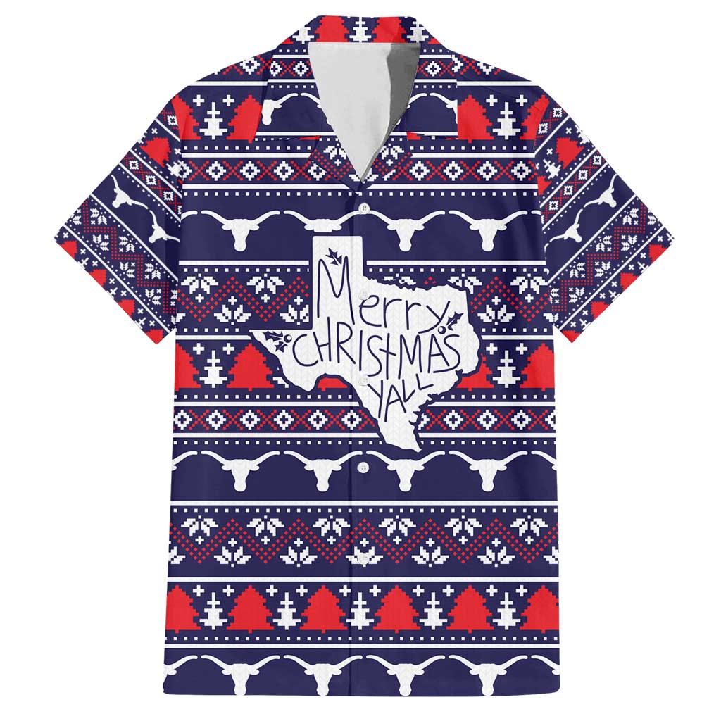 Merry Christmas Y'all Family Matching Off Shoulder Maxi Dress and Hawaiian Shirt Xmas Holiday Patterns - Wonder Print Shop