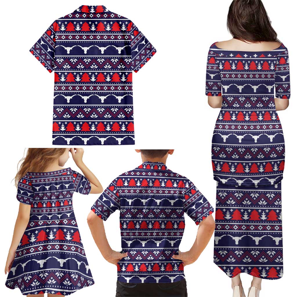Merry Christmas Y'all Family Matching Puletasi and Hawaiian Shirt Xmas Holiday Patterns - Wonder Print Shop
