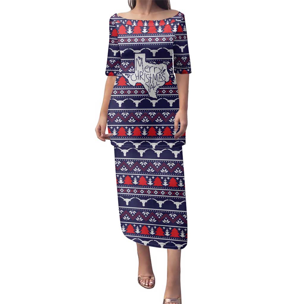 Merry Christmas Y'all Family Matching Puletasi and Hawaiian Shirt Xmas Holiday Patterns - Wonder Print Shop