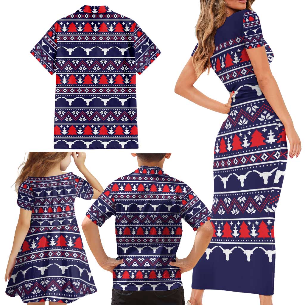 Merry Christmas Y'all Family Matching Short Sleeve Bodycon Dress and Hawaiian Shirt Xmas Holiday Patterns - Wonder Print Shop