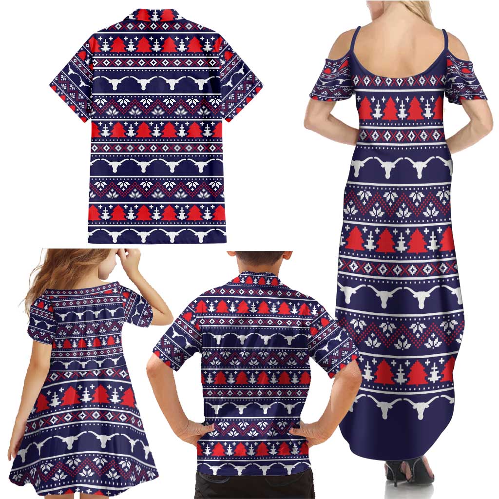 Merry Christmas Y'all Family Matching Summer Maxi Dress and Hawaiian Shirt Xmas Holiday Patterns - Wonder Print Shop