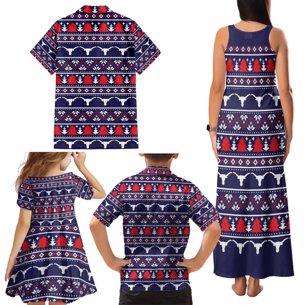 Merry Christmas Y'all Family Matching Tank Maxi Dress and Hawaiian Shirt Xmas Holiday Patterns - Wonder Print Shop