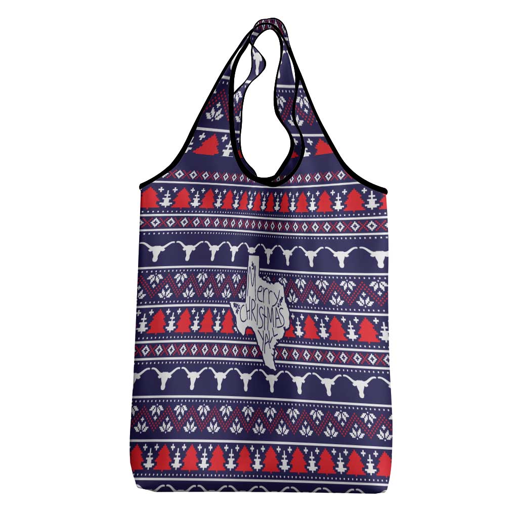 Merry Christmas Y'all Grocery Bag Xmas Holiday Patterns - Wonder Print Shop