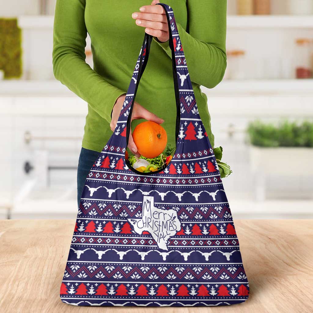 Merry Christmas Y'all Grocery Bag Xmas Holiday Patterns - Wonder Print Shop
