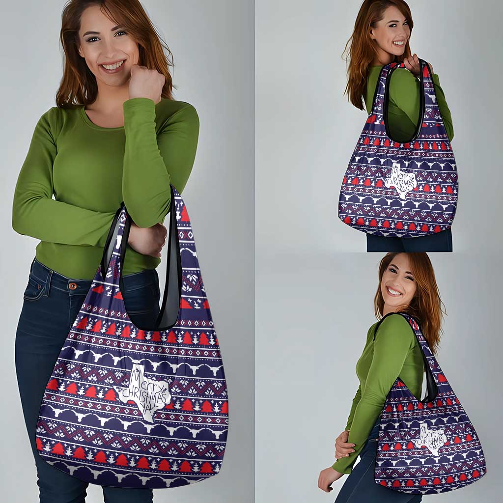 Merry Christmas Y'all Grocery Bag Xmas Holiday Patterns - Wonder Print Shop