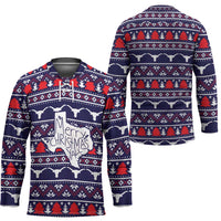 Merry Christmas Y'all Hockey Jersey Xmas Holiday Patterns - Wonder Print Shop