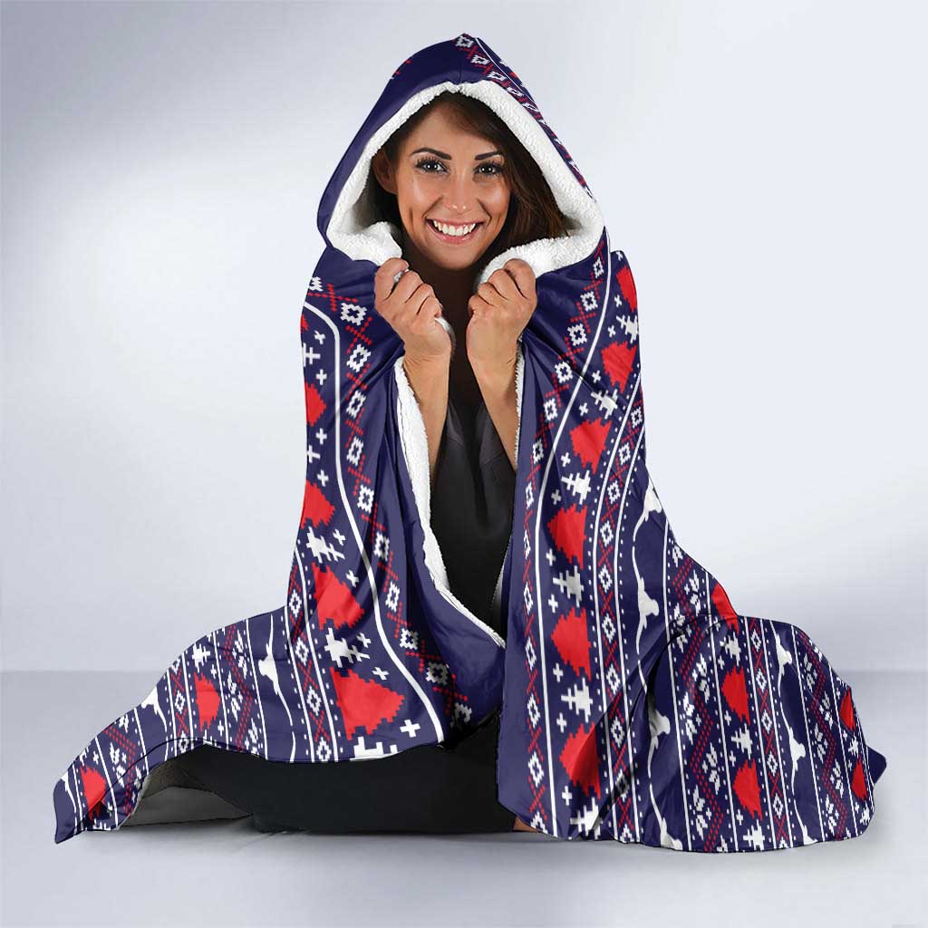 Merry Christmas Y'all Hooded Blanket Xmas Holiday Patterns - Wonder Print Shop