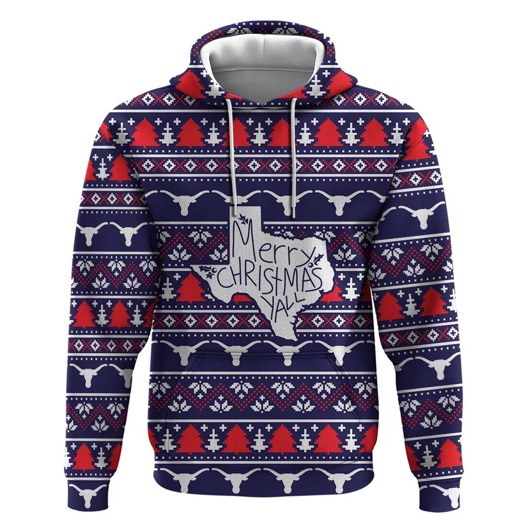 Merry Christmas Y'all Hoodie Xmas Holiday Patterns - Wonder Print Shop