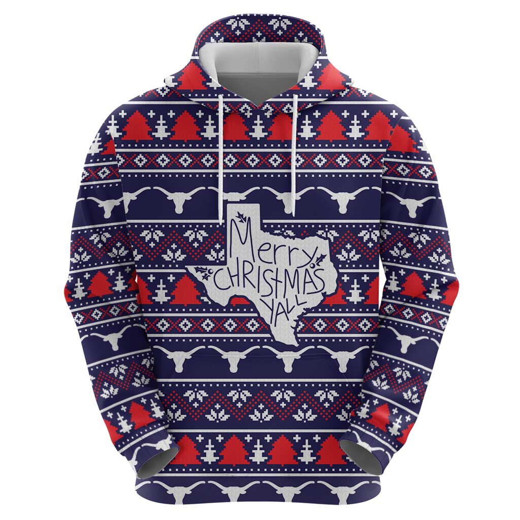 Merry Christmas Y'all Hoodie Xmas Holiday Patterns - Wonder Print Shop