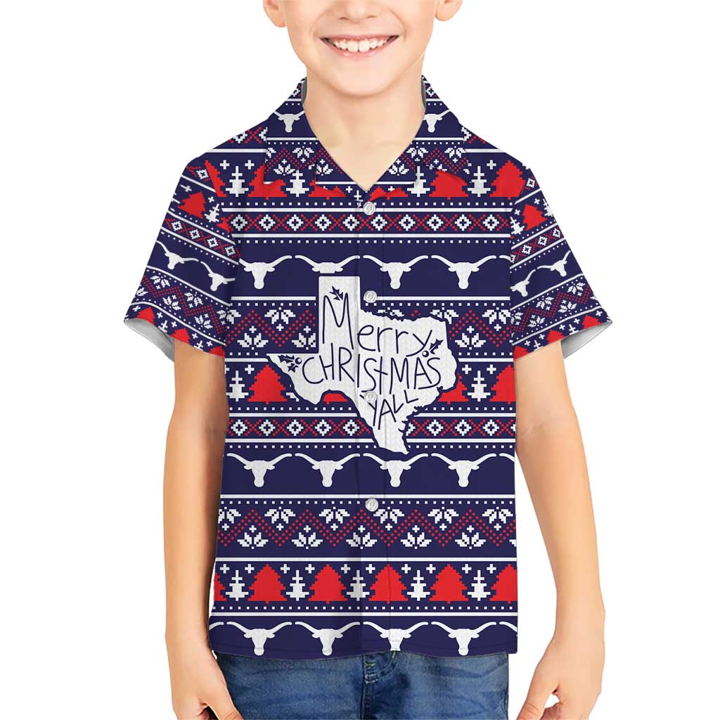 Merry Christmas Y'all Kid Hawaiian Shirt Xmas Holiday Patterns - Wonder Print Shop