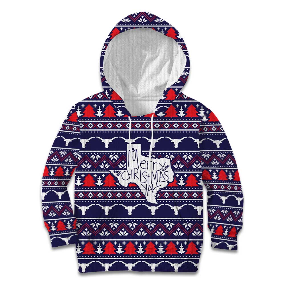 Merry Christmas Y'all Kid Hoodie Xmas Holiday Patterns - Wonder Print Shop