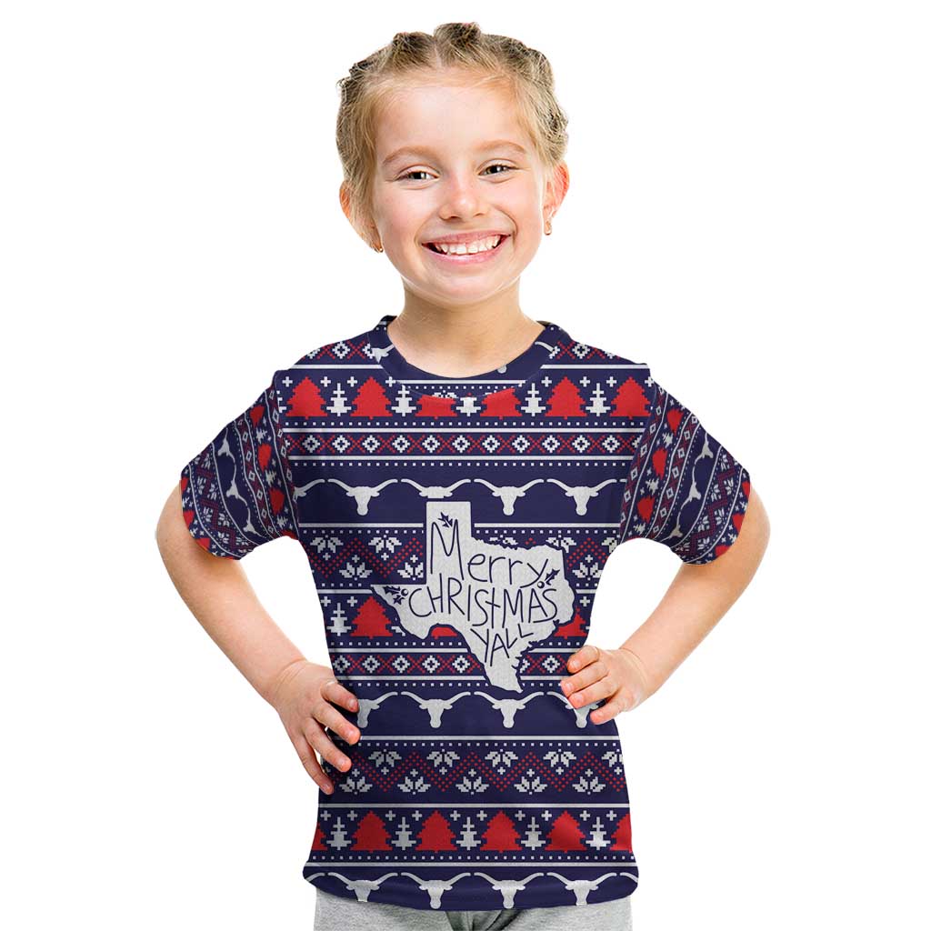 Merry Christmas Y'all Kid T Shirt Xmas Holiday Patterns - Wonder Print Shop