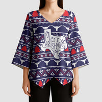 Merry Christmas Y'all Kimono Sleeve Blouse Xmas Holiday Patterns - Wonder Print Shop