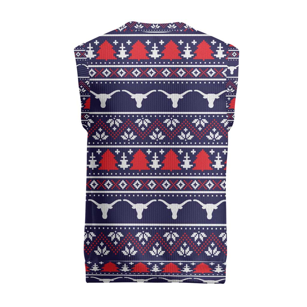 Merry Christmas Y'all Christmas Knitted V-Neck Vest Xmas Holiday Patterns - Wonder Print Shop