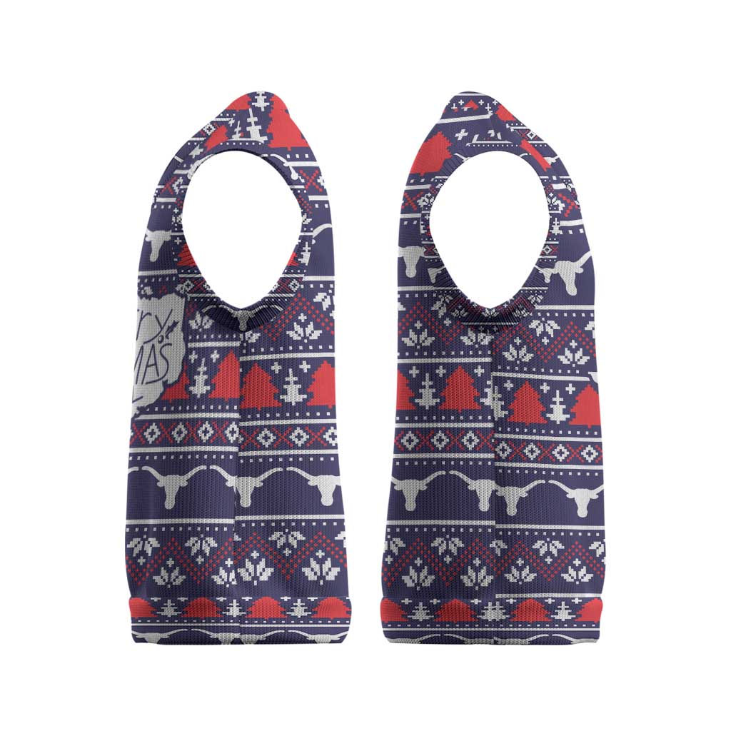 Merry Christmas Y'all Christmas Knitted V-Neck Vest Xmas Holiday Patterns - Wonder Print Shop