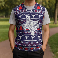 Merry Christmas Y'all Christmas Knitted V-Neck Vest Xmas Holiday Patterns - Wonder Print Shop