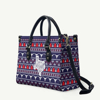 Merry Christmas Y'all Leather Bag Xmas Holiday Patterns - Wonder Print Shop