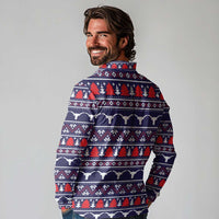 Merry Christmas Y'all Long Sleeve Polo Shirt Xmas Holiday Patterns - Wonder Print Shop