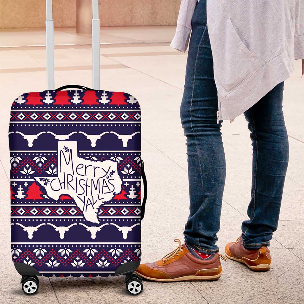 Merry Christmas Y'all Luggage Cover Xmas Holiday Patterns - Wonder Print Shop