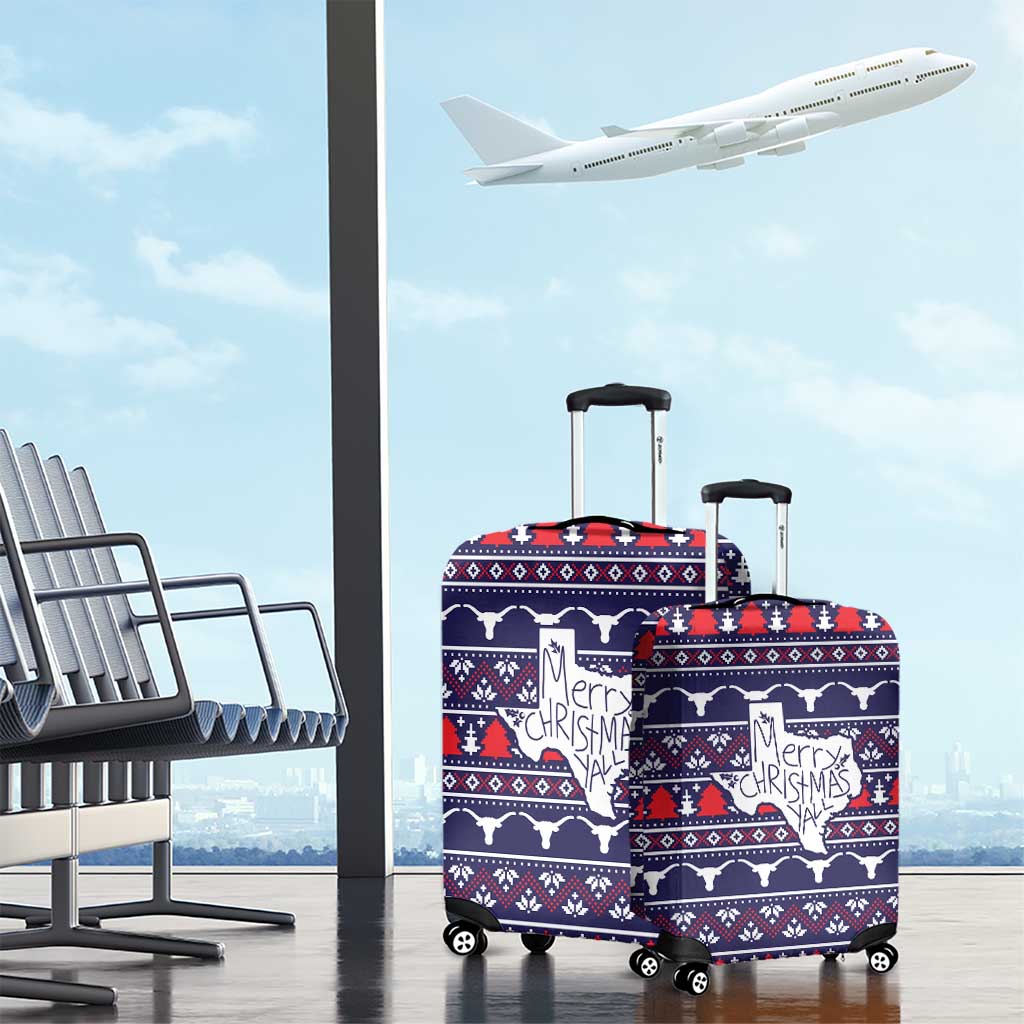 Merry Christmas Y'all Luggage Cover Xmas Holiday Patterns - Wonder Print Shop