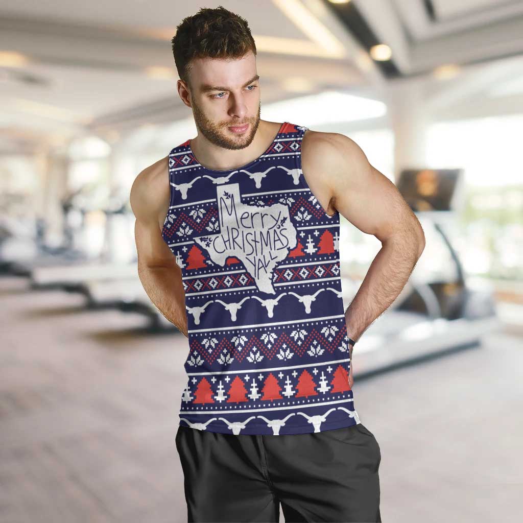 Merry Christmas Y'all Men Tank Top Xmas Holiday Patterns - Wonder Print Shop