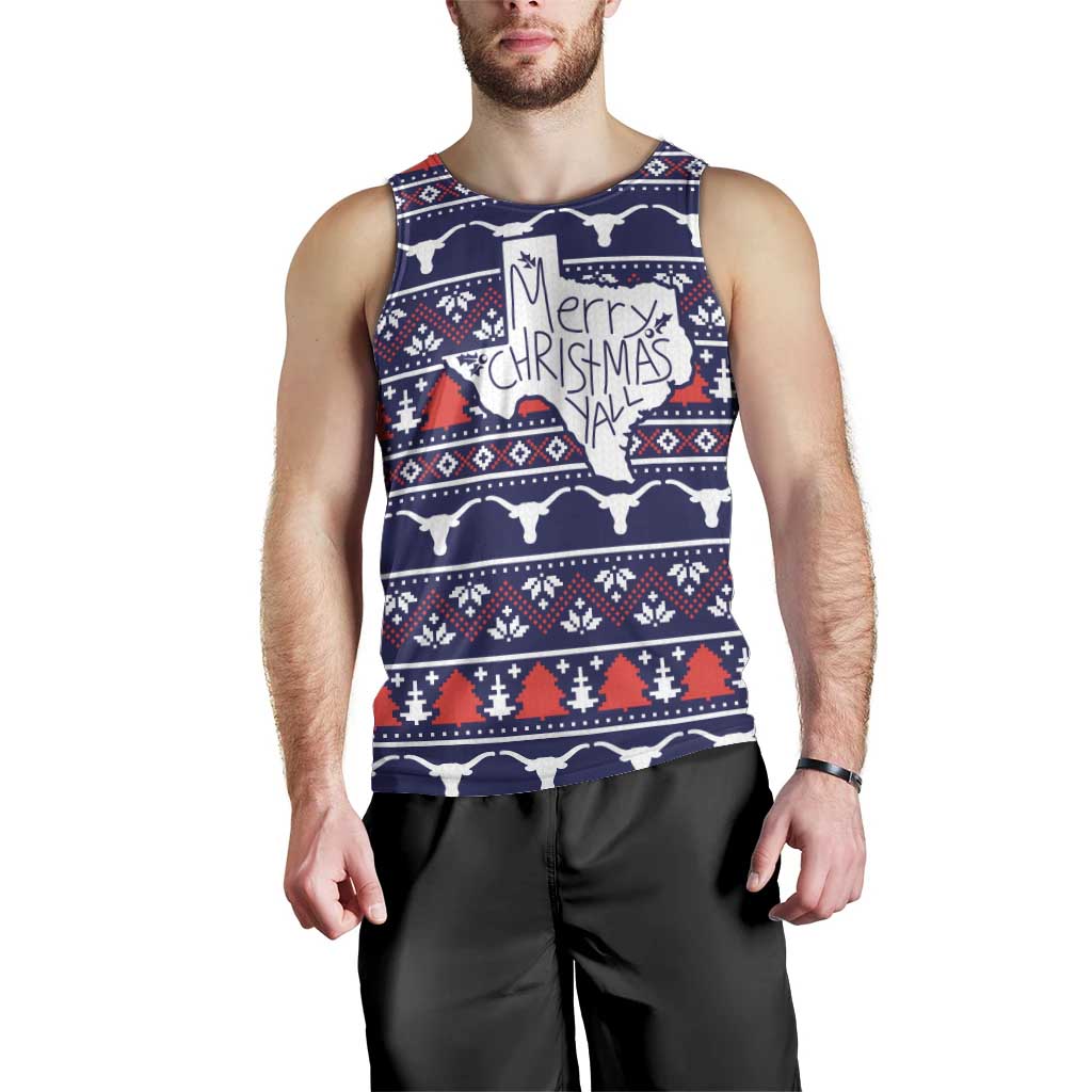 Merry Christmas Y'all Men Tank Top Xmas Holiday Patterns - Wonder Print Shop