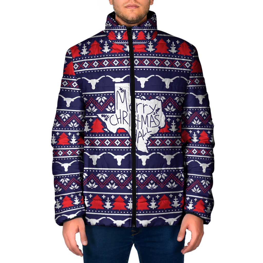Merry Christmas Y'all Padded Jacket Xmas Holiday Patterns - Wonder Print Shop