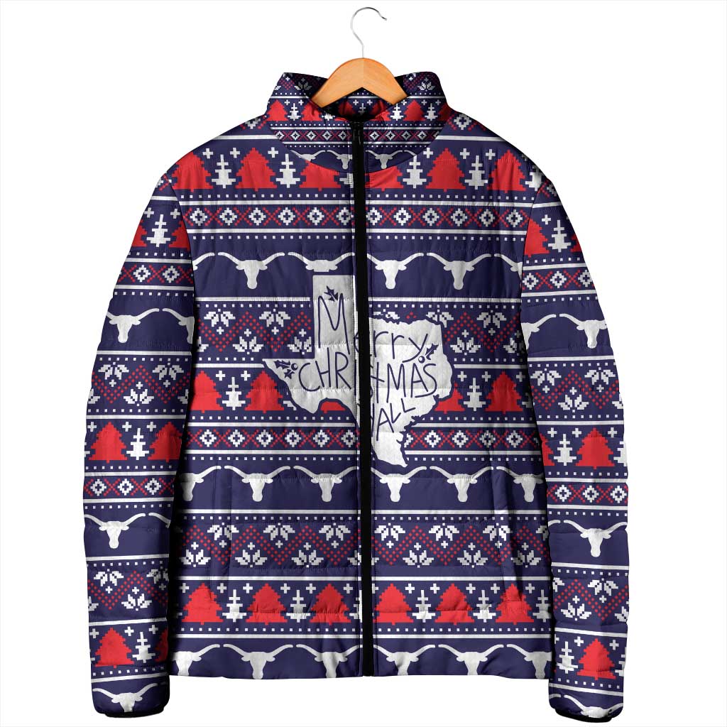 Merry Christmas Y'all Padded Jacket Xmas Holiday Patterns - Wonder Print Shop