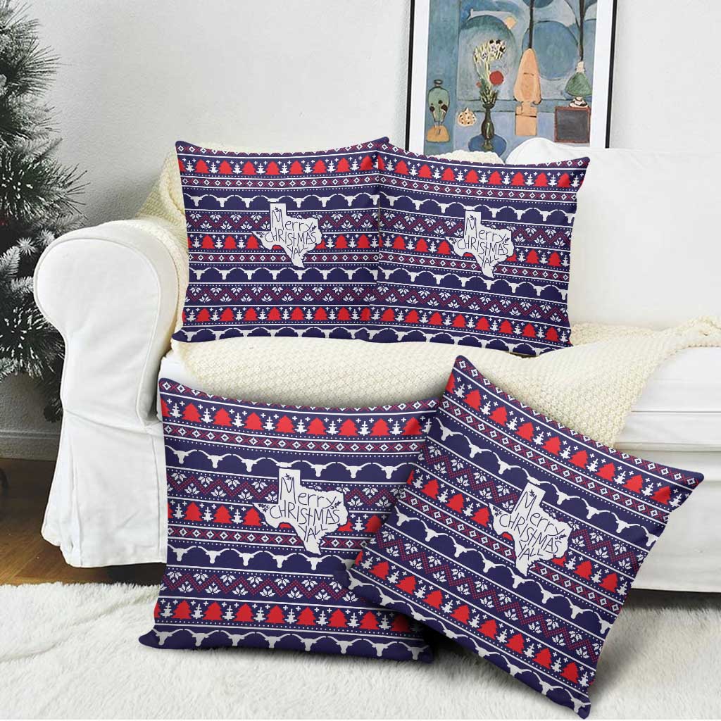 Merry Christmas Y'all Pillow Cover Xmas Holiday Patterns - Wonder Print Shop