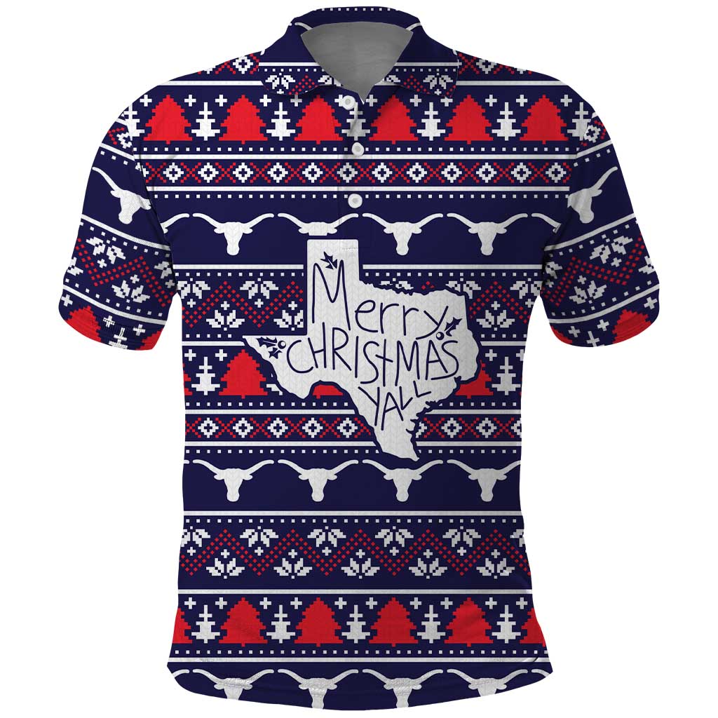 Merry Christmas Y'all Polo Shirt Xmas Holiday Patterns - Wonder Print Shop