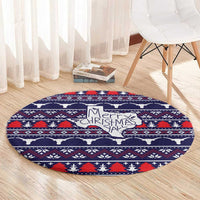 Merry Christmas Y'all Round Carpet Xmas Holiday Patterns - Wonder Print Shop