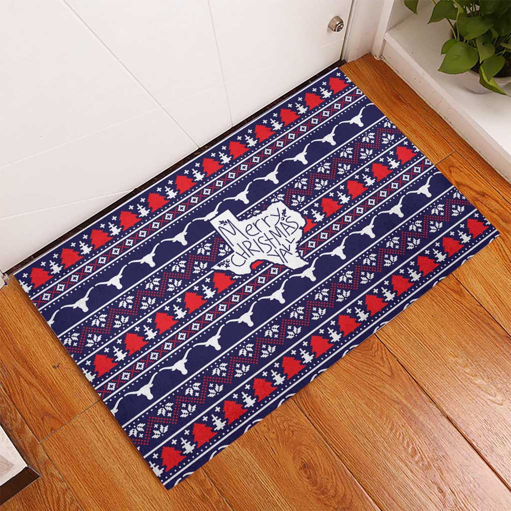 Merry Christmas Y'all Rubber Doormat Xmas Holiday Patterns - Wonder Print Shop