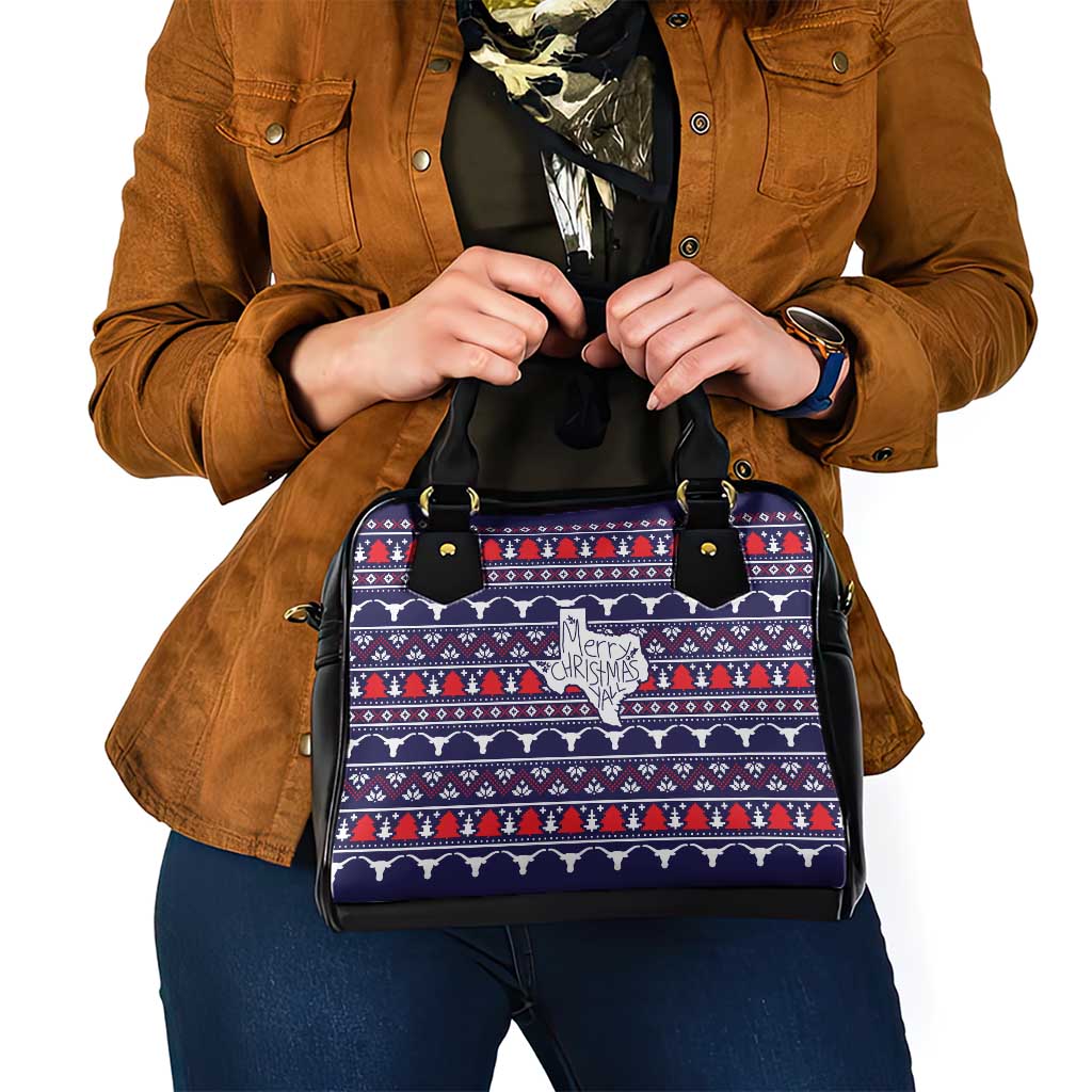 Merry Christmas Y'all Shoulder Handbag Xmas Holiday Patterns - Wonder Print Shop