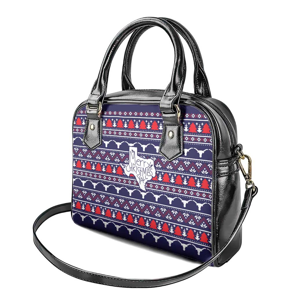 Merry Christmas Y'all Shoulder Handbag Xmas Holiday Patterns - Wonder Print Shop