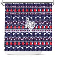 Merry Christmas Y'all Shower Curtain Xmas Holiday Patterns - Wonder Print Shop