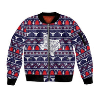 Merry Christmas Y'all Sleeve Zip Bomber Jacket Xmas Holiday Patterns - Wonder Print Shop