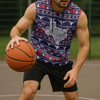 Merry Christmas Y'all Sleeveless Hoodie Xmas Holiday Patterns - Wonder Print Shop