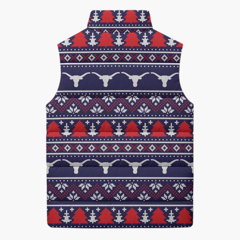 Merry Christmas Y'all Sleeveless Puffer Jacket Xmas Holiday Patterns - Wonder Print Shop