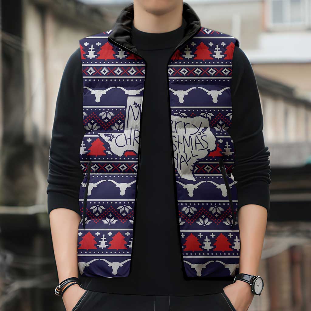 Merry Christmas Y'all Sleeveless Puffer Jacket Xmas Holiday Patterns - Wonder Print Shop
