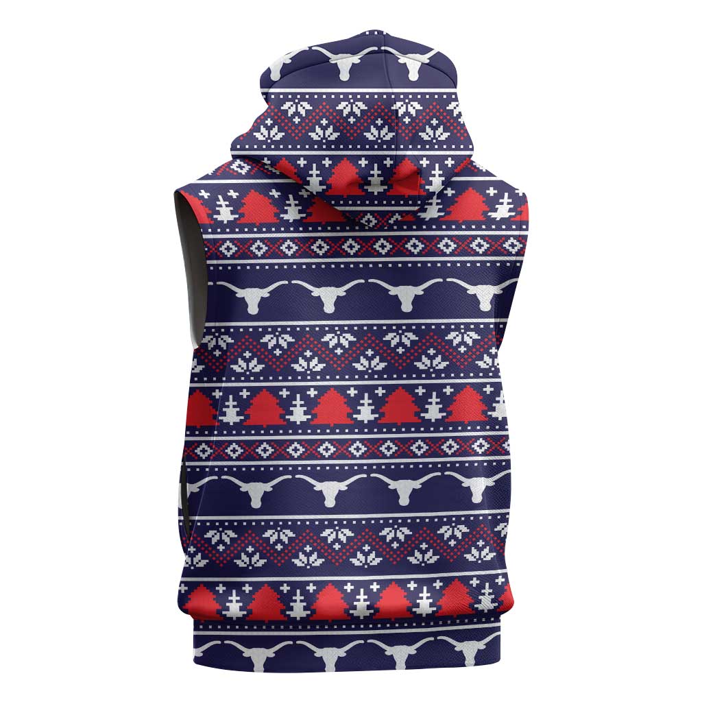 Merry Christmas Y'all Sleeveless Zip Hoodie Xmas Holiday Patterns - Wonder Print Shop
