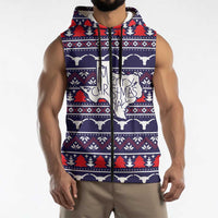 Merry Christmas Y'all Sleeveless Zip Hoodie Xmas Holiday Patterns - Wonder Print Shop