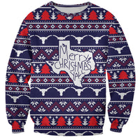 Merry Christmas Y'all Sweatshirt Xmas Holiday Patterns - Wonder Print Shop