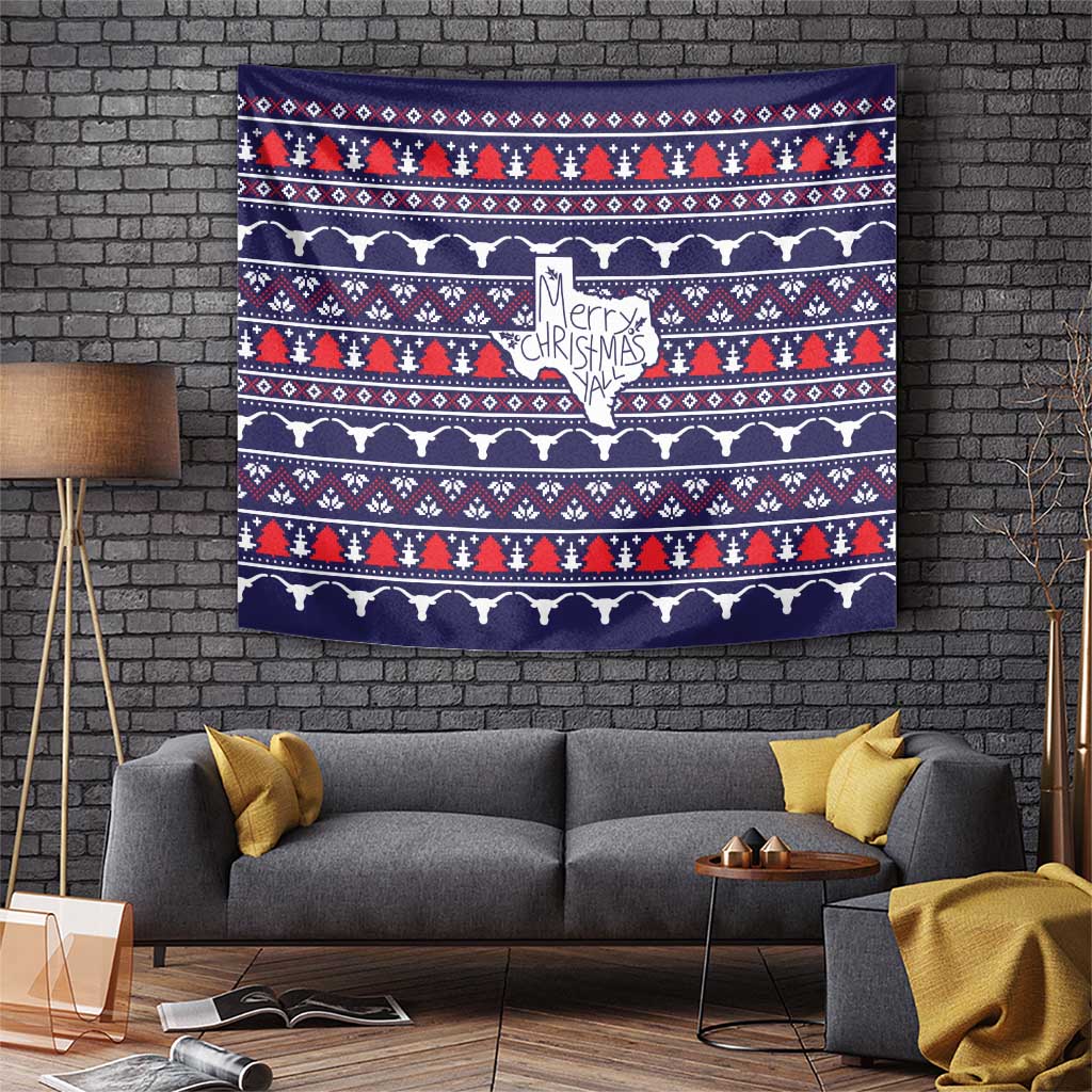 Merry Christmas Y'all Tapestry Xmas Holiday Patterns - Wonder Print Shop